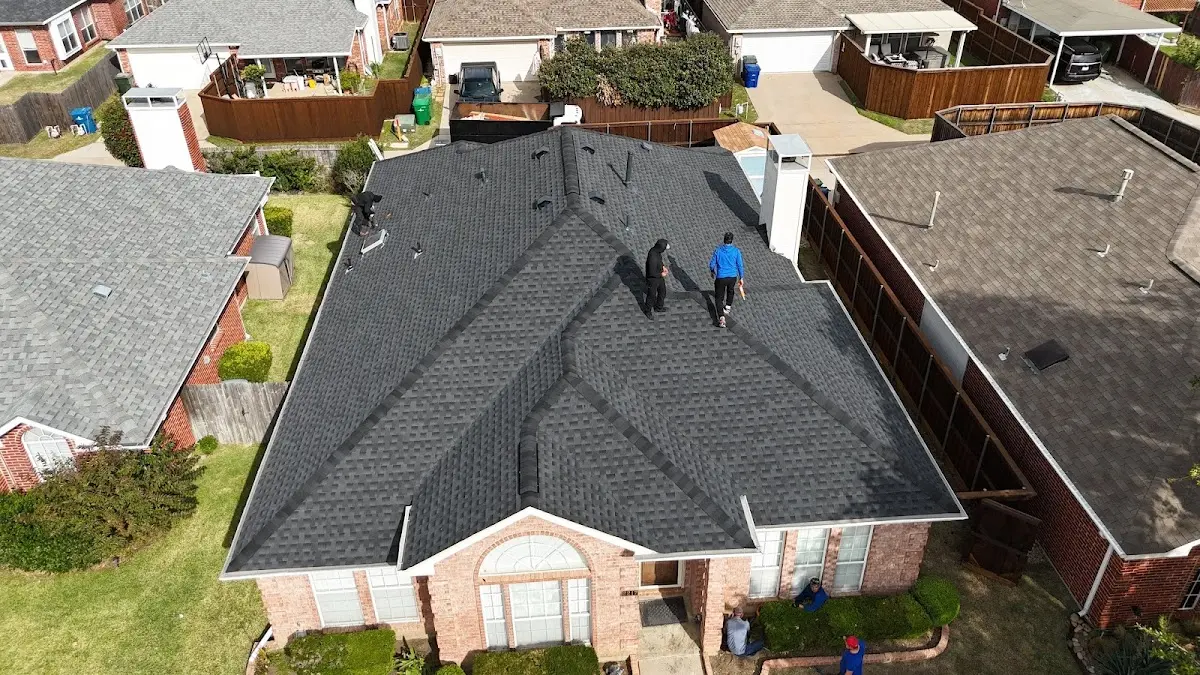 Slate & Tile Roof Repair work in progress on a East Peoria property